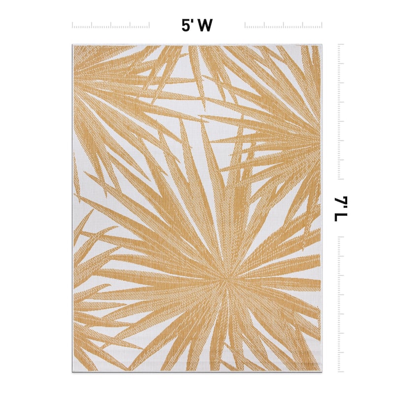 World Rug Gallery Tropical Nature Inspired Indoor/Outdoor Area Rug