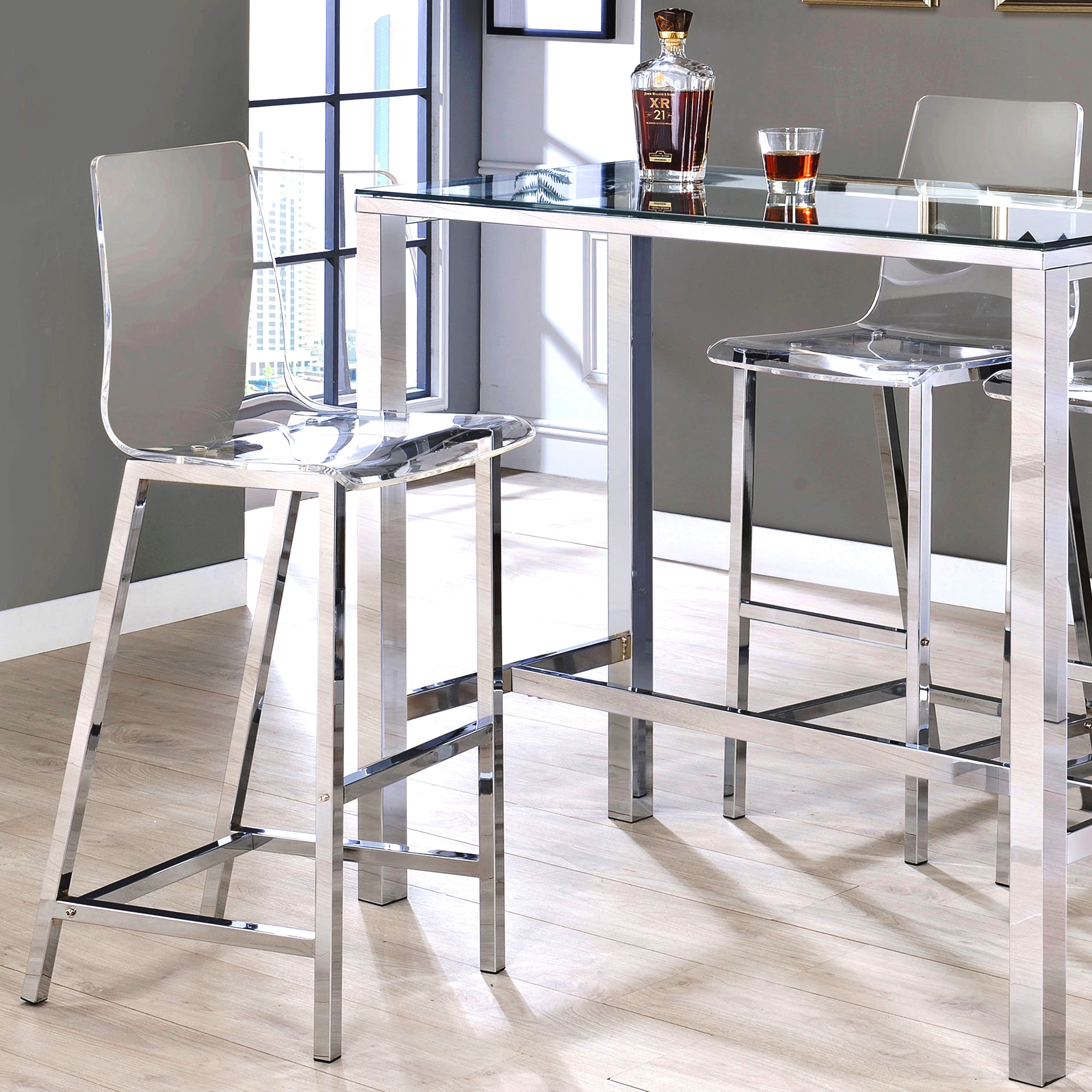 Acrylic and chrome online bar stools