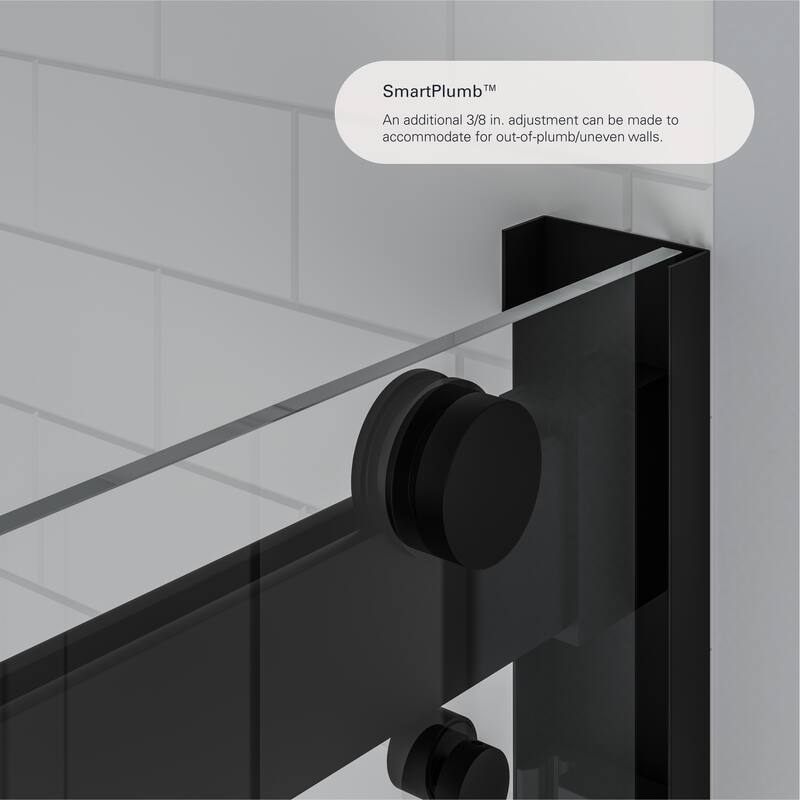 Seawin Verona Light Bypass Frameless Sliding Glass Shower Door 44 - 48 in. W x 76 in. H 1/4 in. (6 mm) Clear Tempered Glass