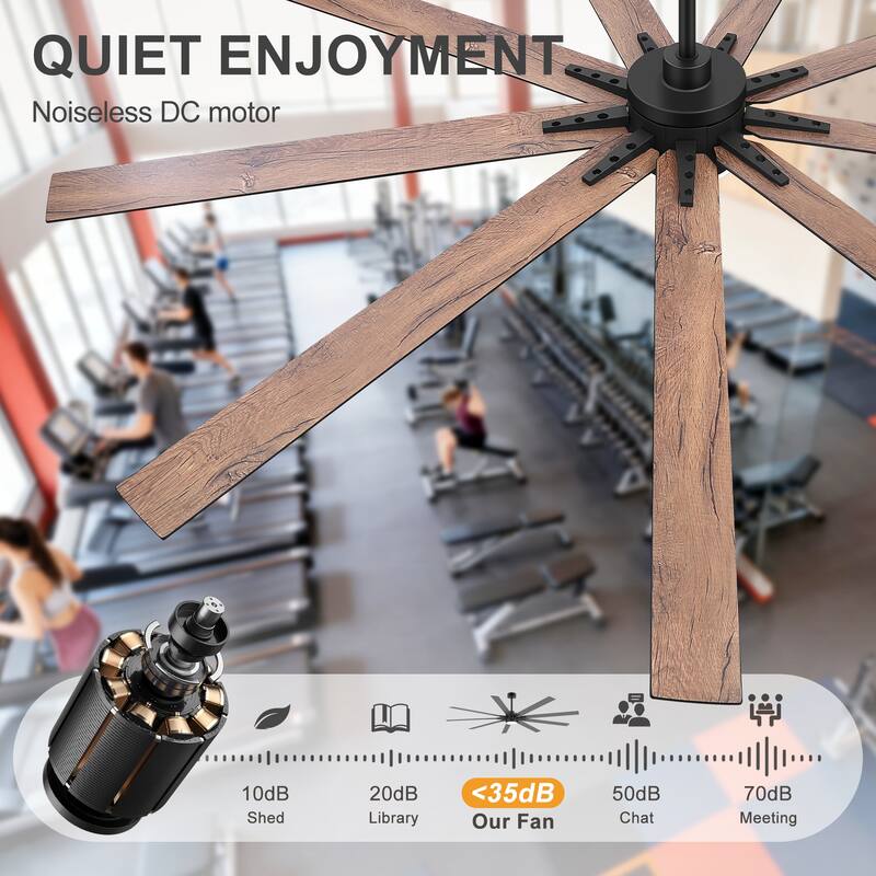 36/42/52/56/72/84-Inch Reversible 3/5/9-Blade Integrated LED Ceiling Fan with Light Remote