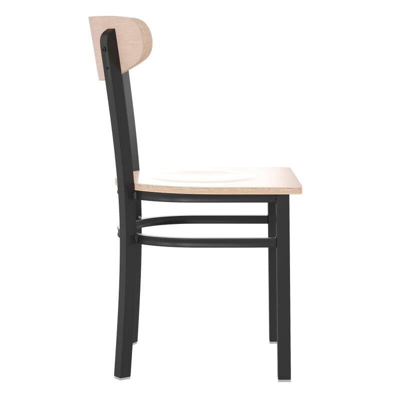 2PK Commercial Metal Dining Chairs with Boomerang Back