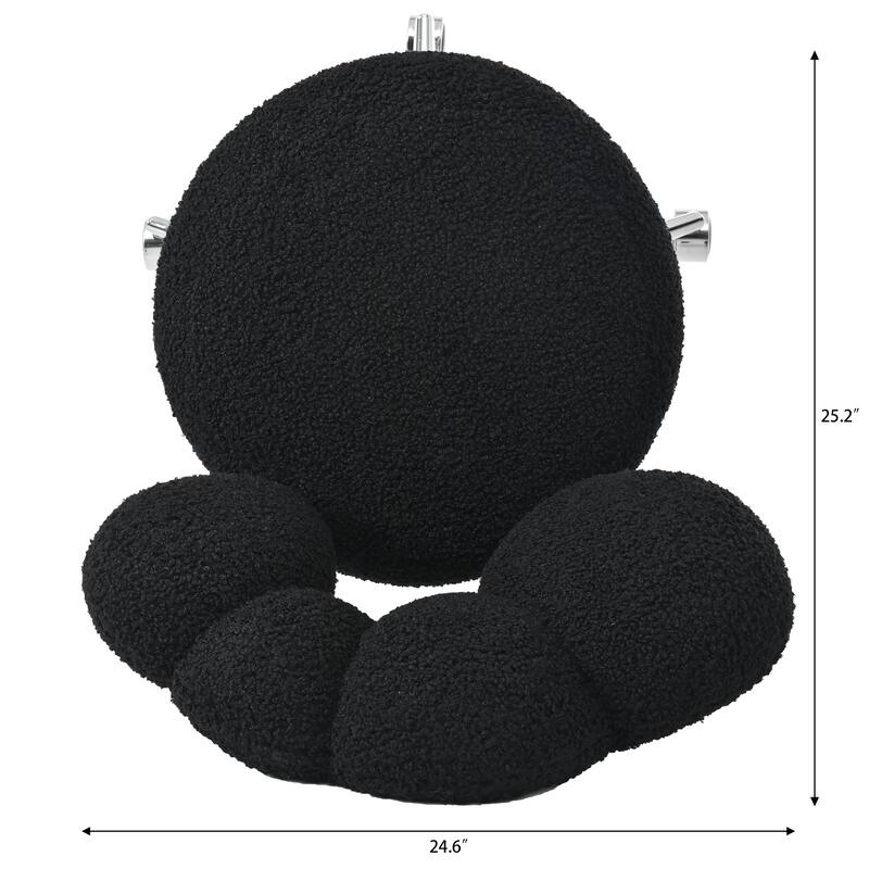 Black 24.6" 360° Swivel Accent Chair with Casters