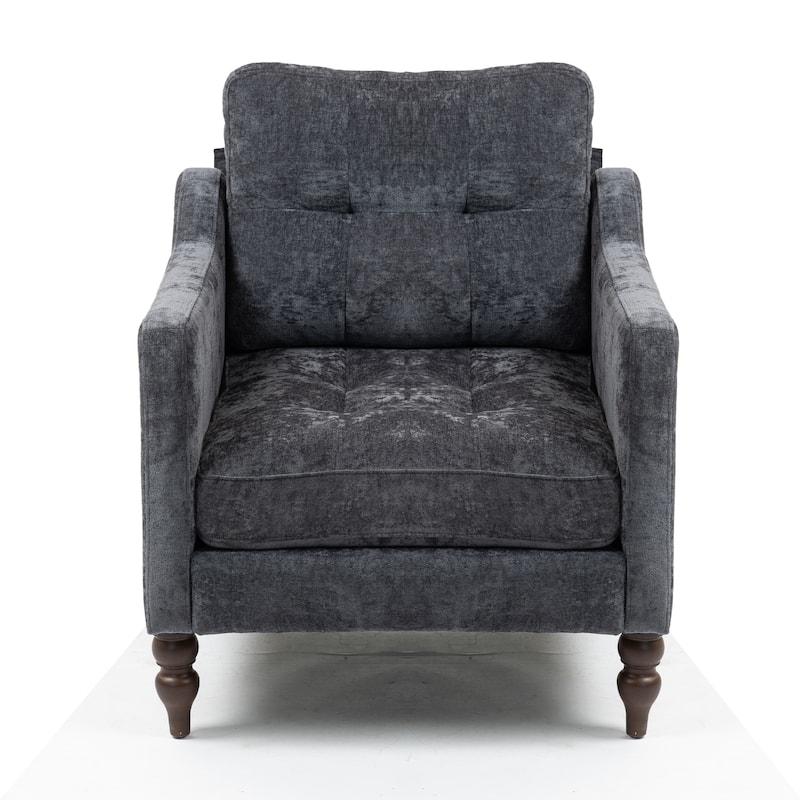 Retro Chenille Accent Sofa Chair with USB Charging Port