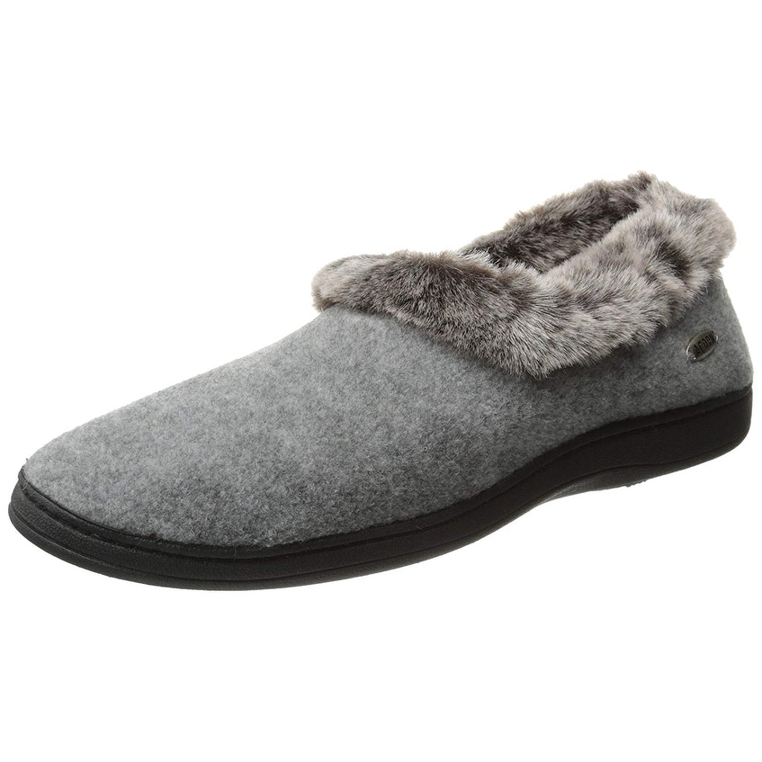 acorn faux chinchilla collar slipper
