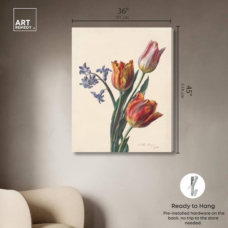 Tulips 1892 Canvas by Art Remedy, Gallery Wrapped