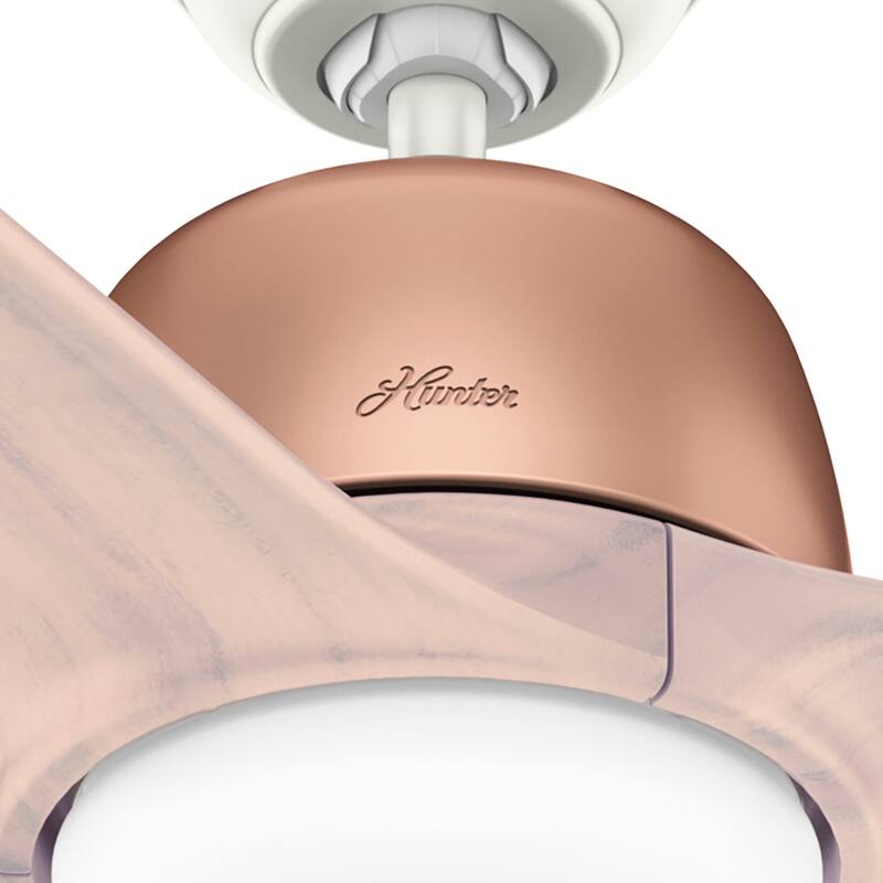 Hunter 54" Norden Ceiling Fan with LED Light Kit and Handheld Remote - Satin Copper