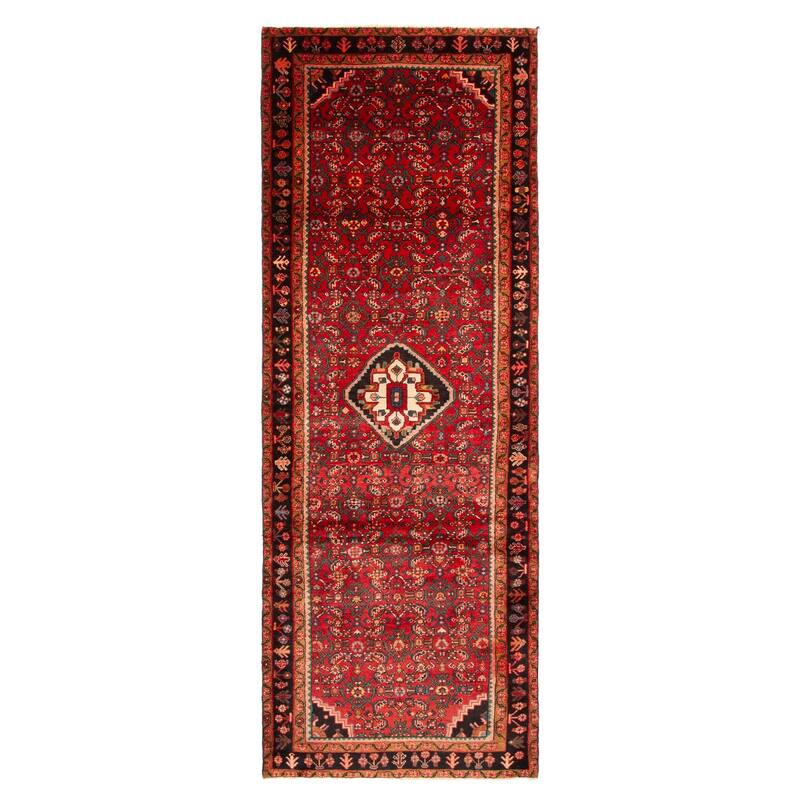 ECARPETGALLERY Hand-knotted Andelz Red Wool Rug - 3'8 x 10'2