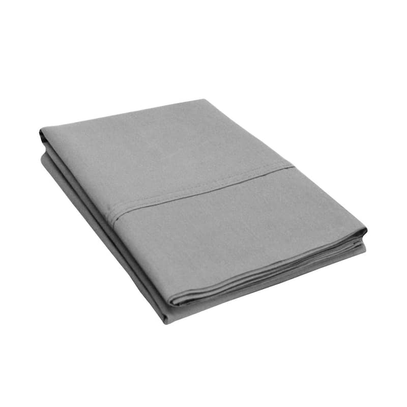 Superior 300TC Flynn Solid Cotton Percale Pillowcase - (Set of 2) - Standard - Smoked Pearl