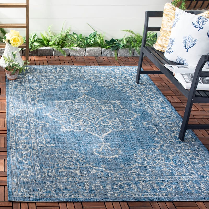 SAFAVIEH Courtyard Karolyn Medallion Indoor/ Outdoor Waterproof Patio Backyard Rug