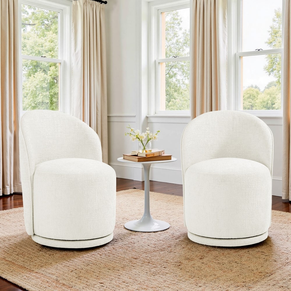 23" W Upholstered Swivel Side Chair for Dining Room Set of 2