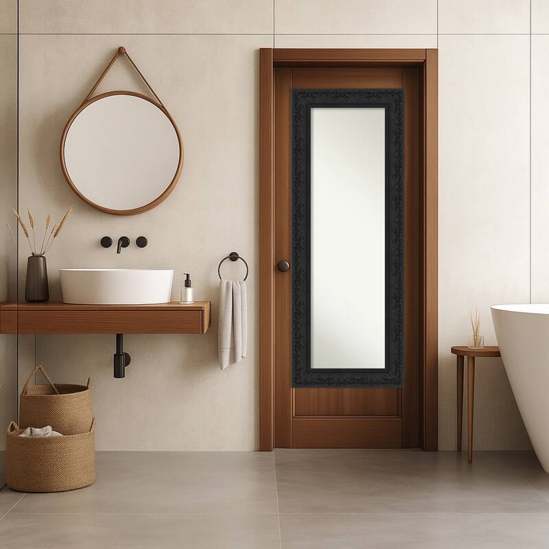 Luxe Non-Beveled Framed Full-Length On the Door Mirror