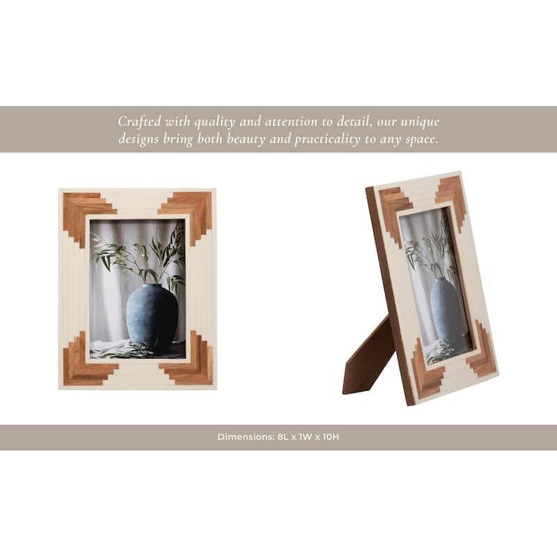 Sagebrook Home Resin and Wood Picture Frame with Glass and MDF Backing