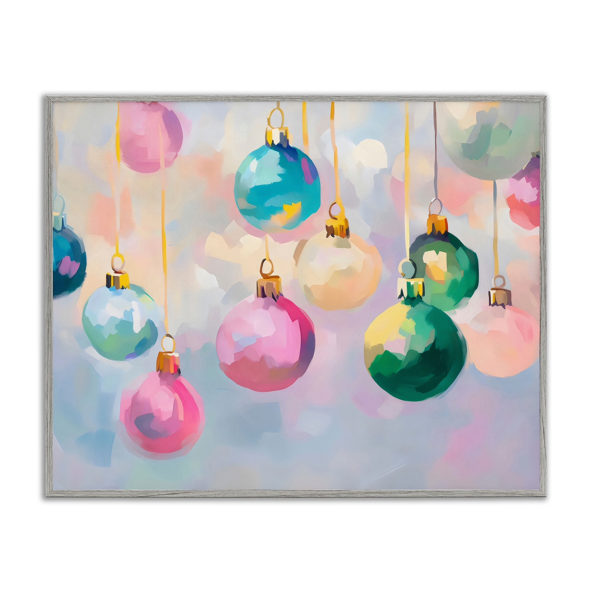 Stupell Bright Pastel Ornaments Framed Giclee Art Design By Arlington Prints