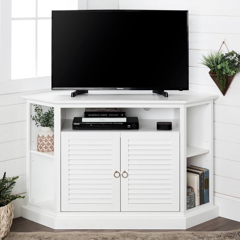 Walker Edison Cardinal 52-inch White Corner TV Stand