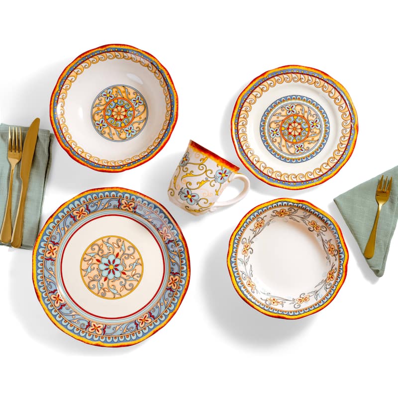 Euro Ceramica Duomo 16 Piece Dinnerware Set (Service for 4)