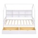 preview thumbnail 5 of 7, Wooden Twin Size House Bed with 2 Drawers & Storage Shelf
