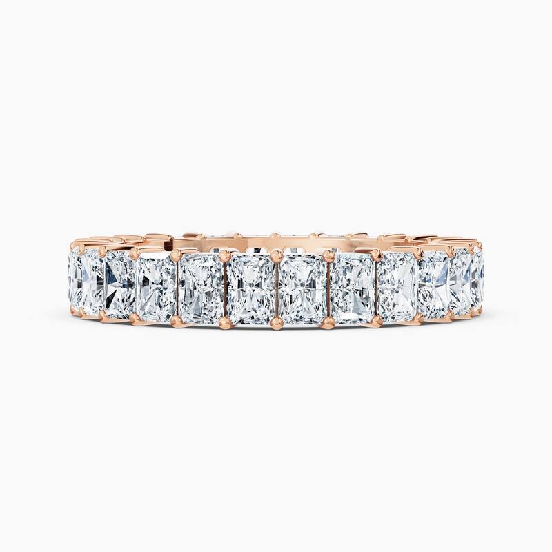 Auriya 14k Gold Radiant North-South Lab Grown Diamond Eternity Band 3.00 - 11.25 ct. tw. (F-G, VS) - 3.90 ct. wt. - 9 - Rose