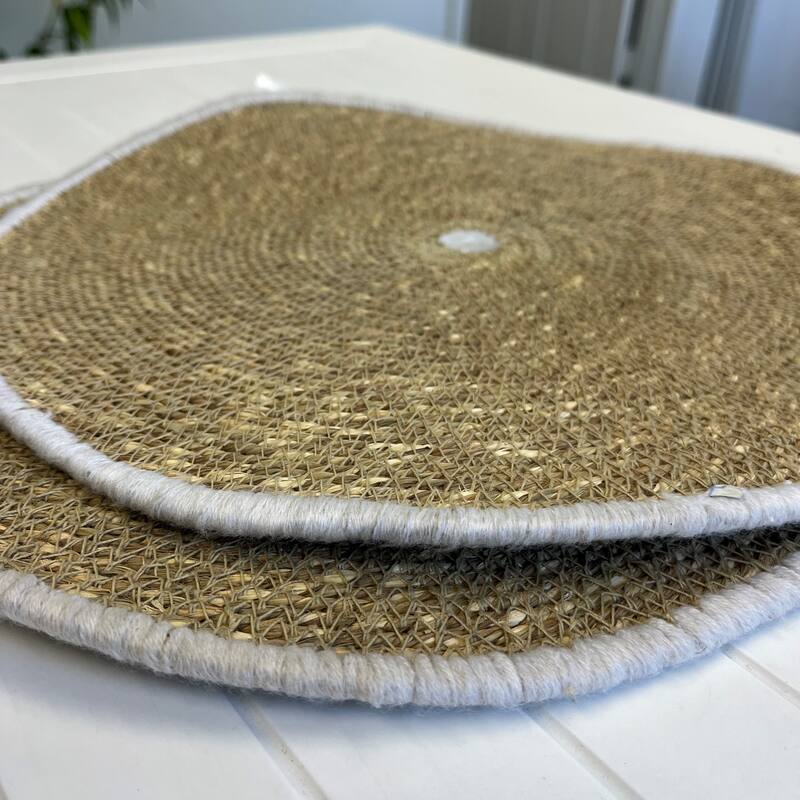 Seagrass Placemat White 13Dia -A