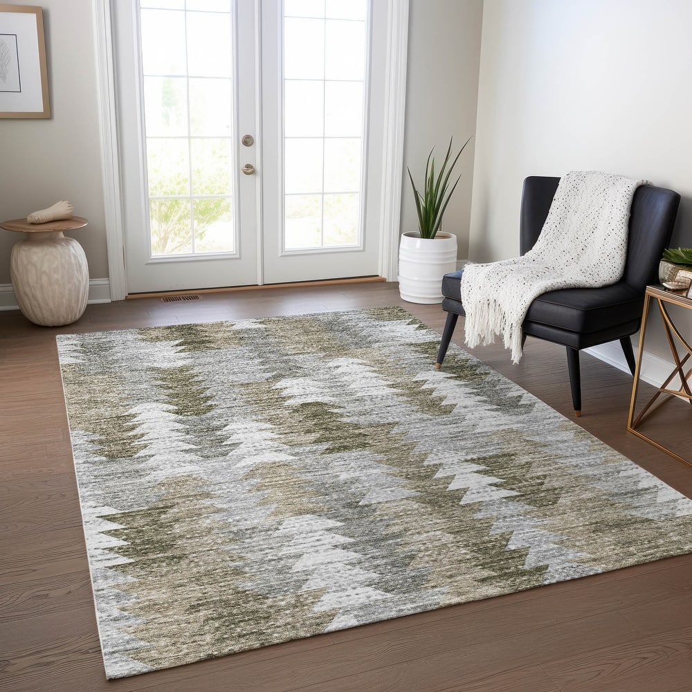 Machine Washable Indoor/ Outdoor Chantille Modern Moroccan Boho Rug