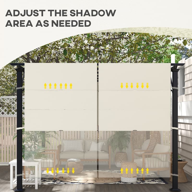 Outsunny 2 PCS 18 x 4ft Pergola Canopy Replacement, UV Protection Pergola Shade Cover, Easy to Install, for 10 x 11.8ft Pergola