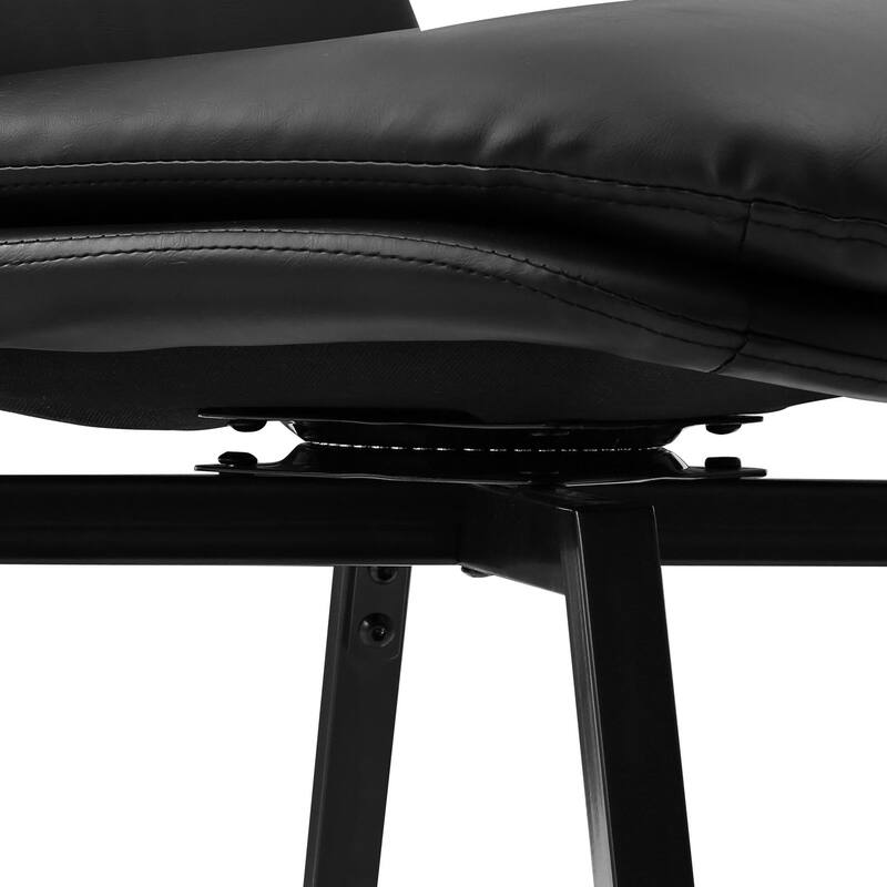 Upholstered Faux Leather Bar Stools with Back and Metal Legs Set of 2/3/4, 26" H Seat Height, 360° Swivel Bar Stools Brown