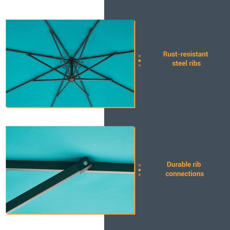 BONOSUKI 10ft Patio Offset Umbrella,w/Crossed Base Cantilever Umbrella