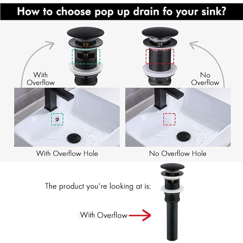 Single Handle Bathroom Sink Faucet with Sink Drain