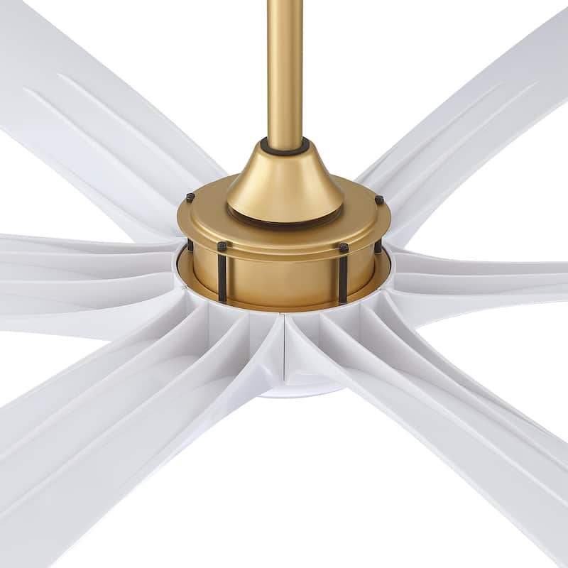 72-inch White 6-Blade DC Motor Gold Ceiling Fan with Light and Remote