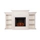 preview thumbnail 8 of 9, SEI Furniture Forbes 70-inch Ivory Electric Fireplace