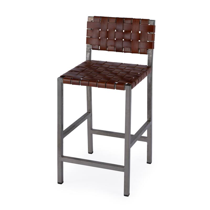 Bromley Iron and Leather 24.5" Counter Stool