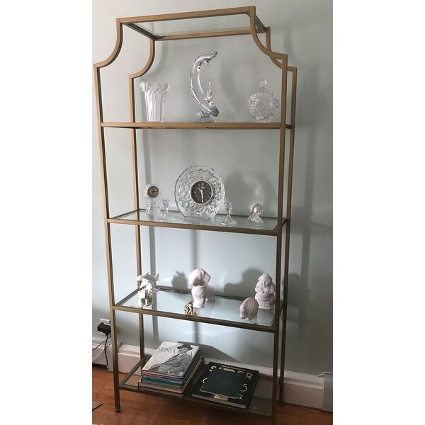 Top Product Reviews For Aimee Glass Etagere 36 W X 12 D X 80 H 15951481 Overstock