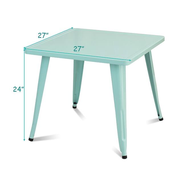 dimension image slide 0 of 2, Costway Kids Steel 27'' Square Table Children Play Learn Activity