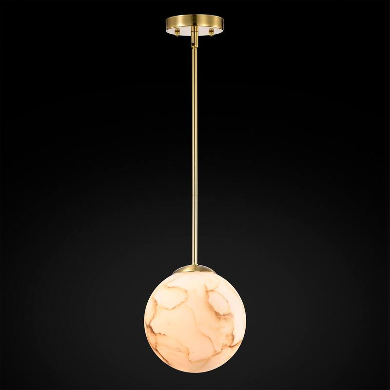 Baxter Marbled Glass Globe Pendant Ceiling Light in 8-inch or 11-inch Shade