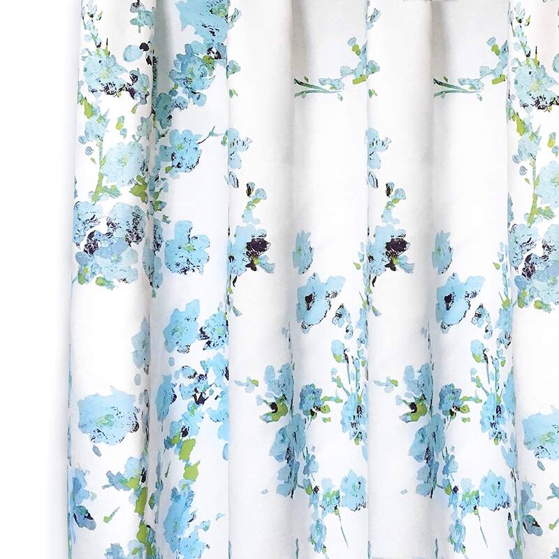 DriftAway Blossom Abstract Floral Ink Painting Lined Window Valance