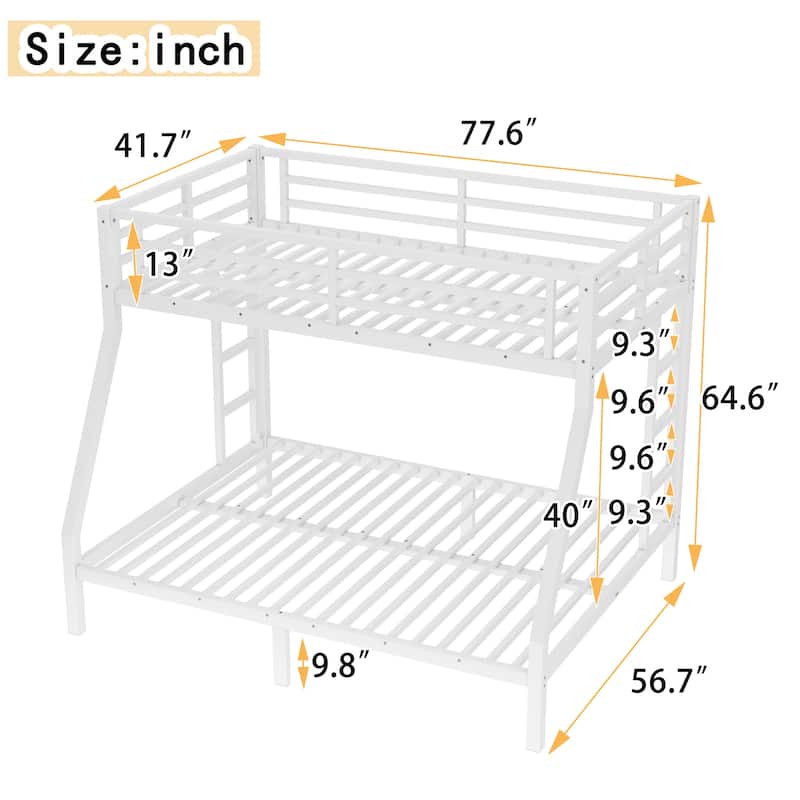 Twin over Full Metal Bunk Bed