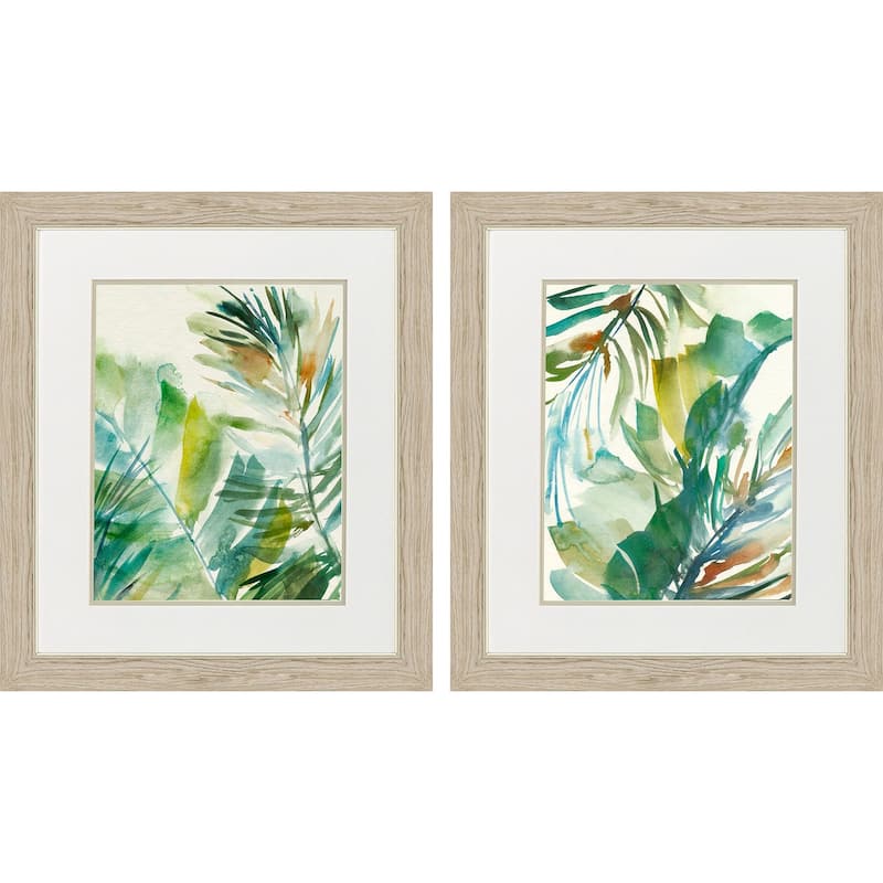 HomeRoots Set Of Two Paradise Memory Brown Framed Wall Art
