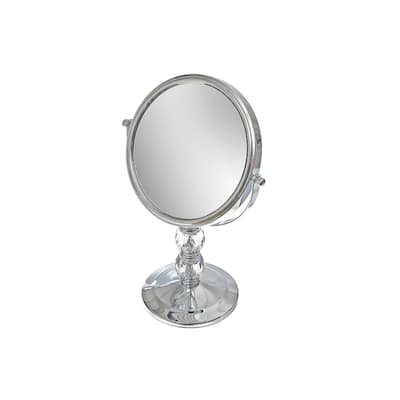 Chrome Plated 2 Sided Swing Mirror On Decor Pedestal 5 X Magnify
