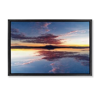 Stupell Calm Sunset Reflection Framed Floater Canvas Wall Art Design By ...