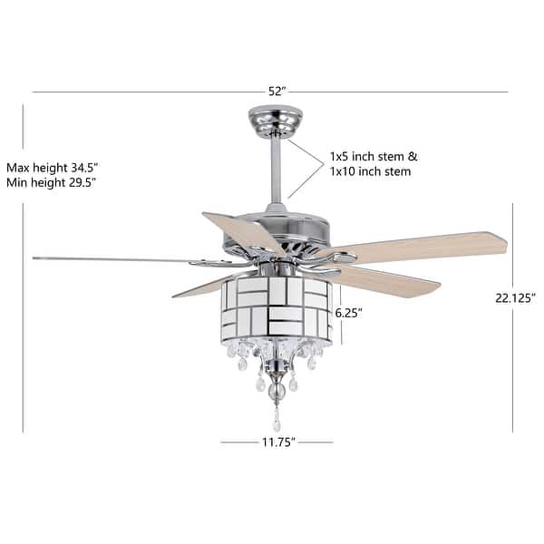 dimension image slide 0 of 2, SAFAVIEH Lighting Fint 52-Inch LED Iron Home Accent, Chrome - 52" W x 52" L x 21.25"-26.25" H
