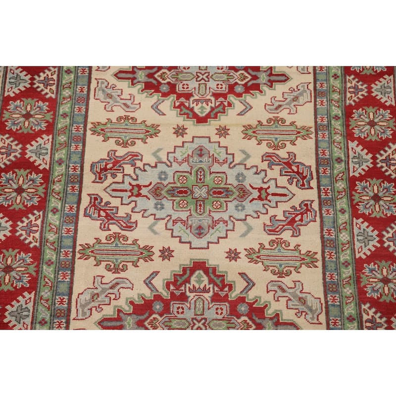 Kazak Area Rug Hand-Knotted Traditional Wool Carpet - 4'11" x 6'6"
