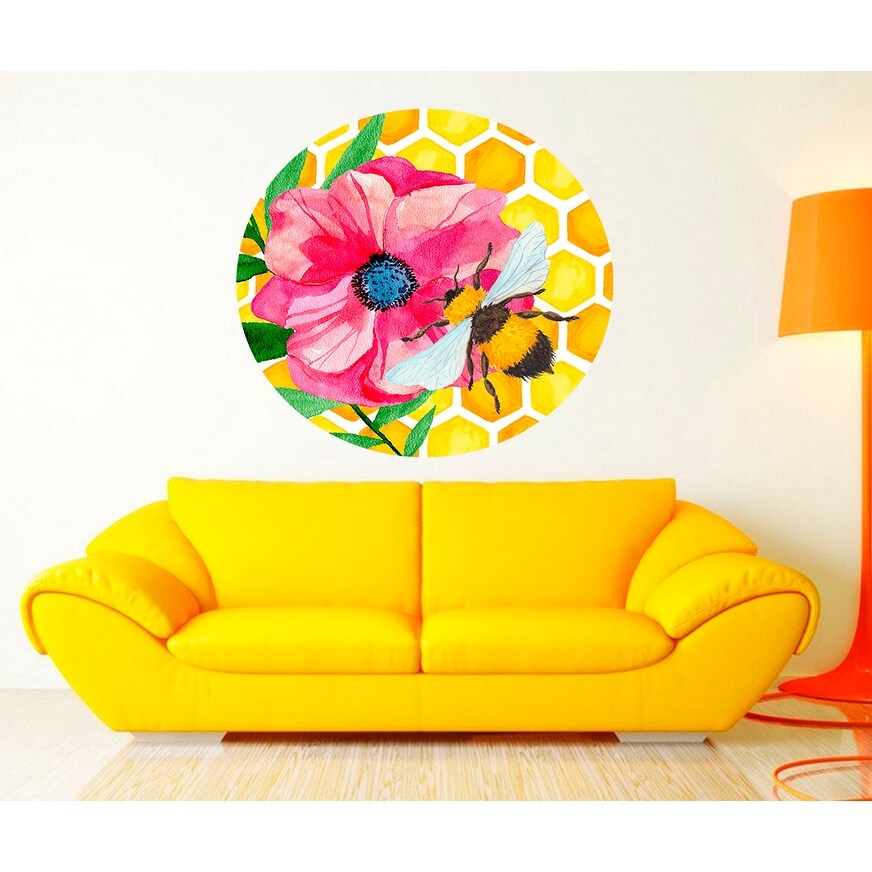 Flower Bee Wall Decal, Flower Bee Wall sticker, Flower Bee - Picture 7 of 14