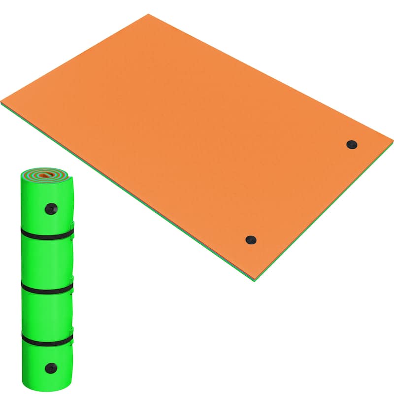 Moasis 3 Layer Floating Water Pad Foam Mat - 109"-Orange