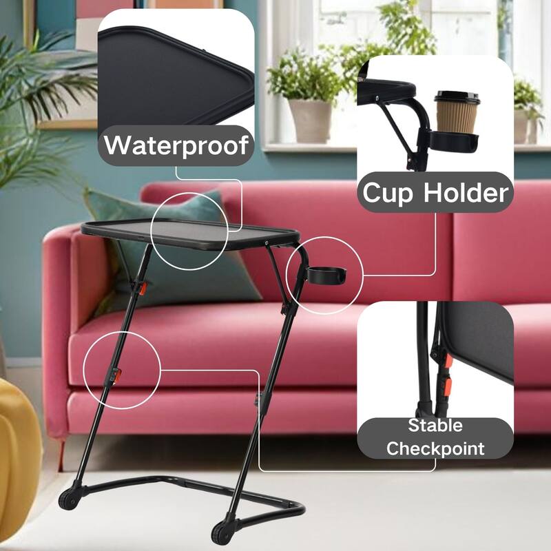 Modern Foldable End Table with Storage, Accent Table for Living Room, Bedroom, or Small Spaces, Space Saving & Stylish