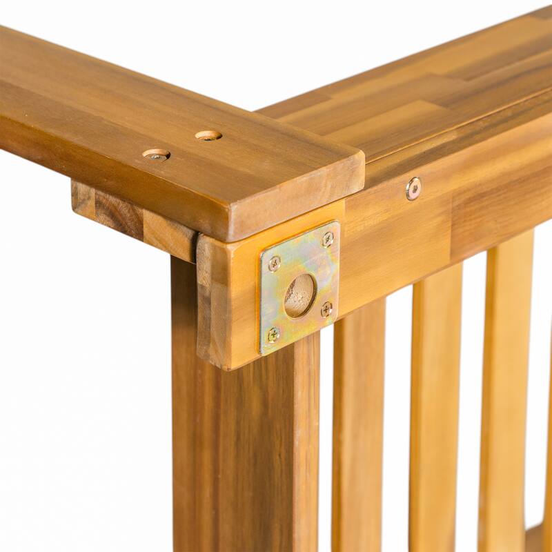 Patio Wooden Twin Size Porch Swing Daybed with 4 Hanging Ropes