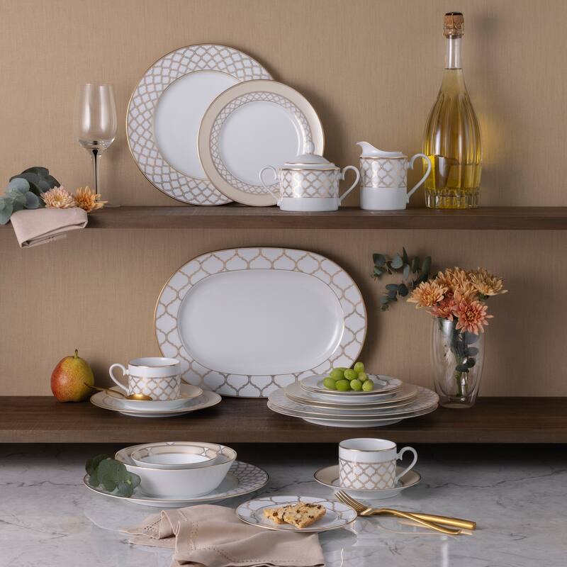 Eternal Palace Set of 4 Rim Dinner Bowls, 10", 25 oz.