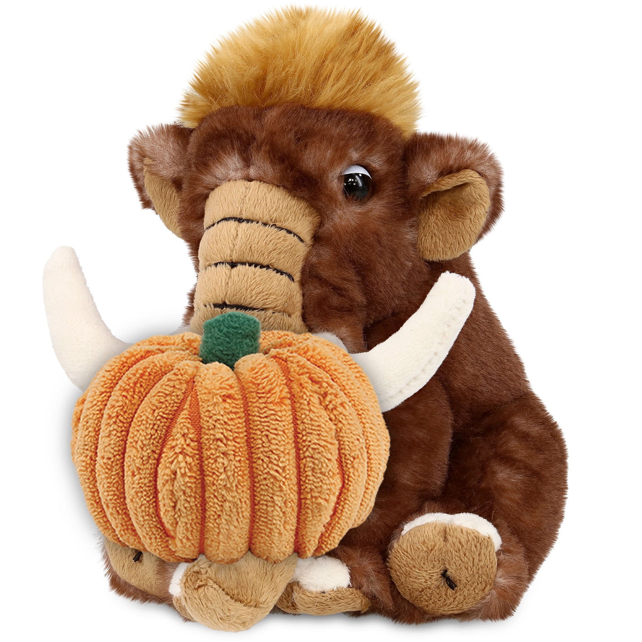DolliBu Super Soft Wild Mammoth Stuffed Animal w/ Pumpkin Plush