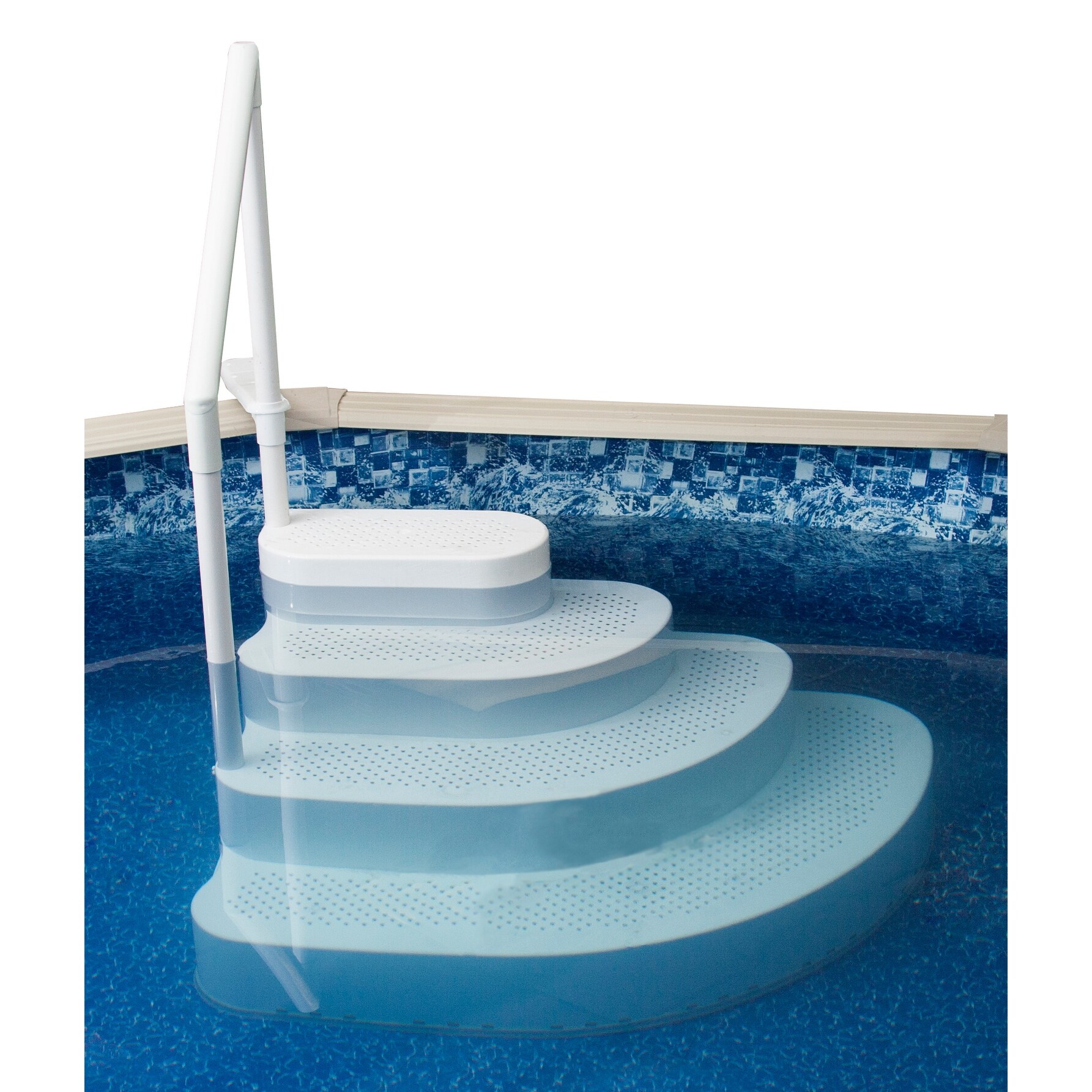 Blue wave wedding cake above ground pool discount step with liner pad