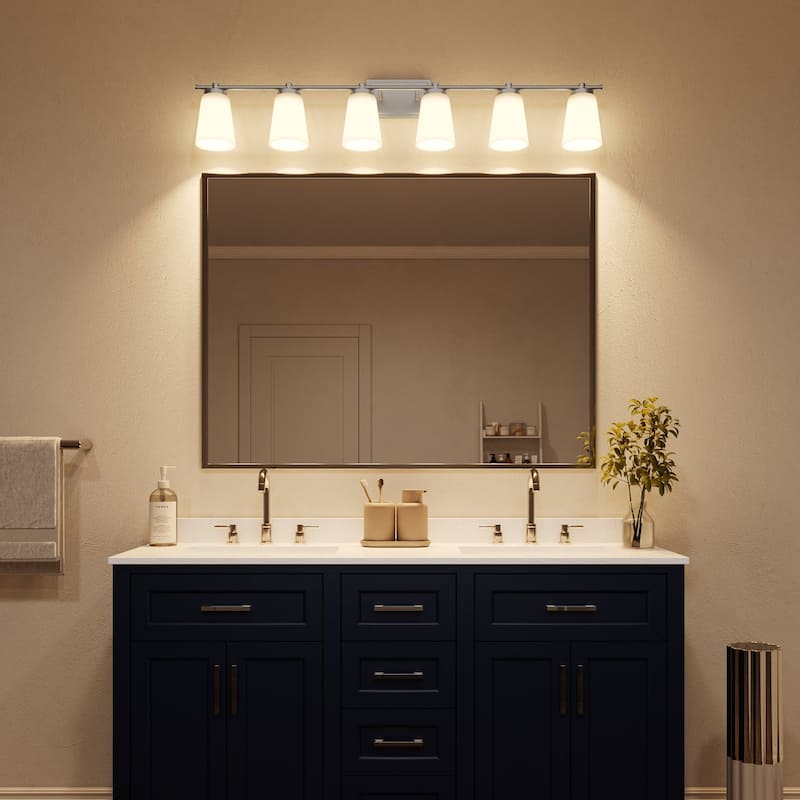 Acroma 6 - Light Steel Dimmable Vanity Light - 6-light