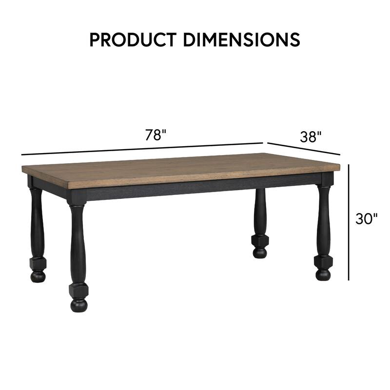 Furniture of America Lucan Modern Farmhouse 5-Piece Black Solid Wood Dining Table Set