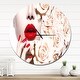 preview thumbnail 8 of 8, Designart 'Fashion Sexy Woman with Flowers' Oversized Fashion Wall CLock